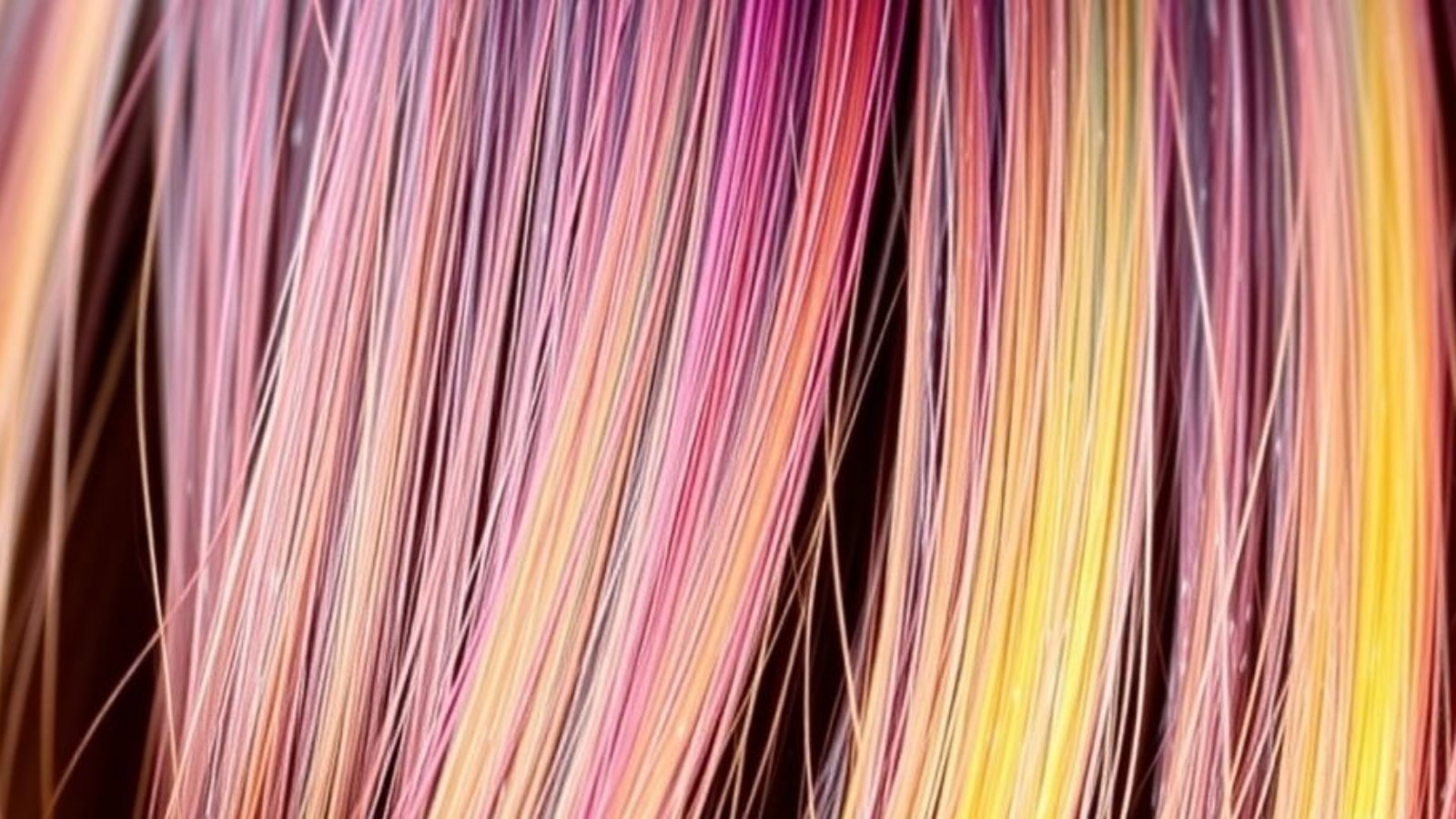 Cheveux colorés brillants et texturés sous la lumière naturelle.